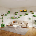 20-in-1 Cat Wall Shelves, Wall Mounted Cat Furniture w/Plush Fabric, Cat by Homiflex