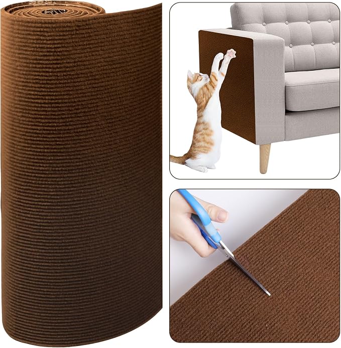 Cat Scratch Furniture Protector, 78.7"x15.8" Cat Scratching Mat, Trimmable by Vefhby