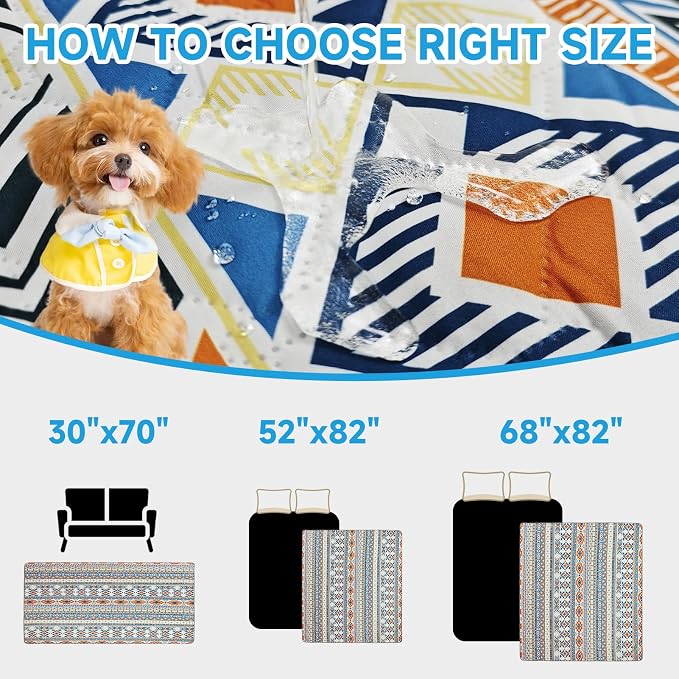 Waterproof Dog Blanket, Bohemian Dog Bed Cover Pet Blanket, Reversible Sofa - Image 6