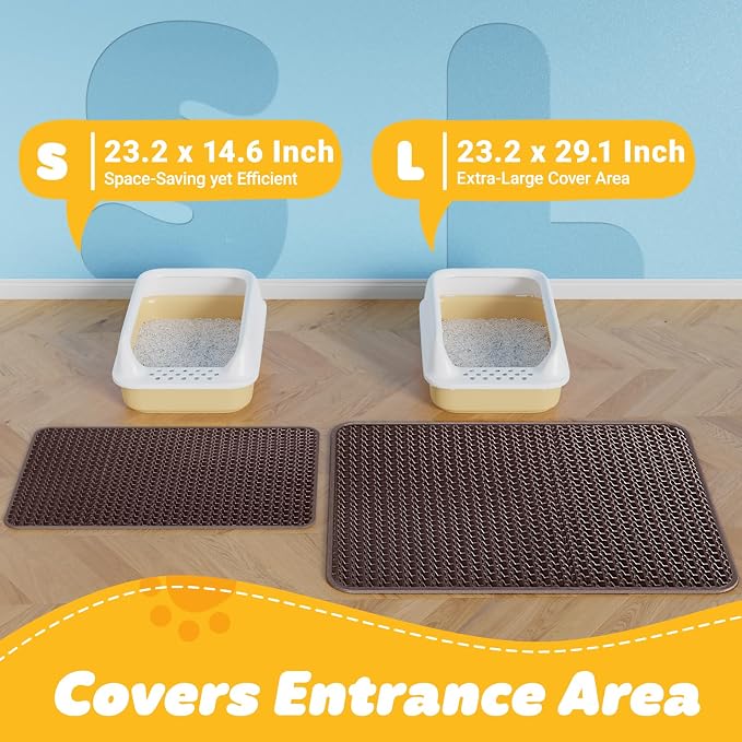 Cat Litter Mat - 23.2'' x 14.6'' Small Litter Trapping Mat, Waterproof - Image 2
