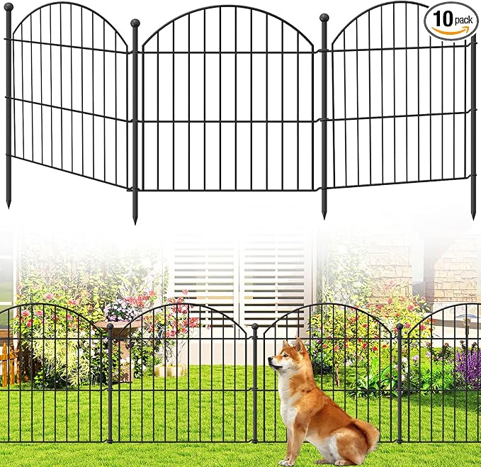 Decorative Garden Fence 24in x20ft, 10 Pack No Dig Fence Animal Barrier by Thrivinest