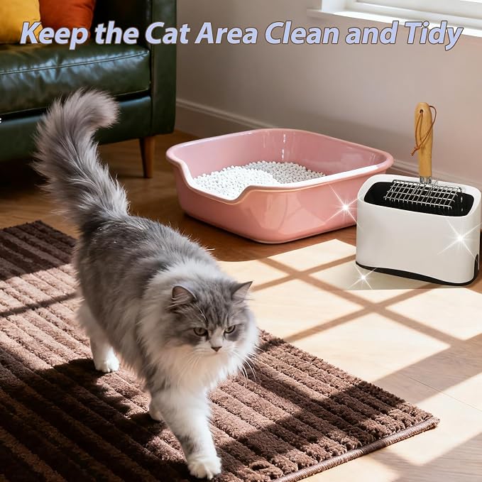 Cat Litter Scooper with Holder, Metal Cat Litter Scoop, Stainless Steel Sifting - Image 5
