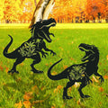 Dinosaur Metal Garden Stakes Yard Decor, Lawn Ornaments by RNGMSI