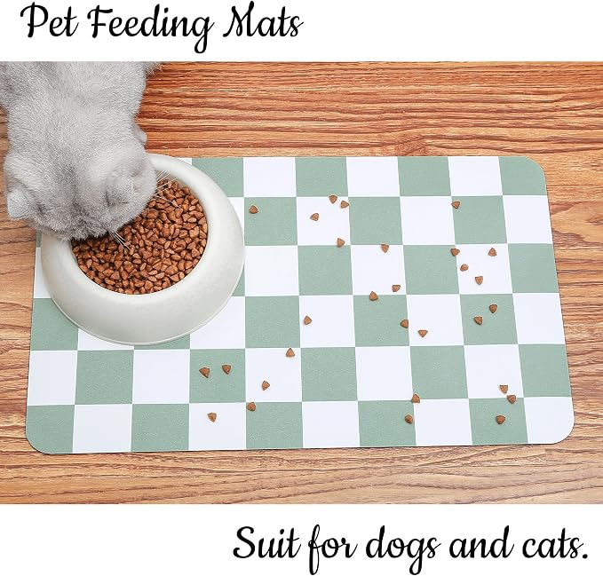 Ralxion Checkered Dog Feeding Mat, Absorbent Mats - Image 2