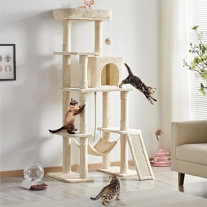 Yaheetech Cat Tree, 63 Inches Multi-Level Indoor Cat Play Structure - Image 2