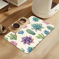 Cactus Flower Pet Feeding Mat for Floors–Christmas Stocking Absorbent Quick Dry by LUTASER