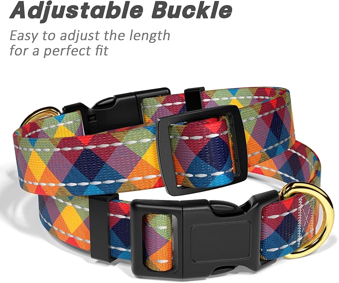Reflective Dog Collar for Small Dogs, Cute Boho Adjustable Heavy-Duty Nylon - Image 6