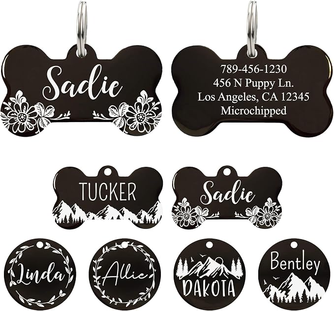 UltraJoys Stainless Steel Pet ID Tag Dog Name Tags Personalized Front and Back by UltraJoys