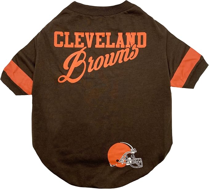 NFL Cleveland Browns Dog & Cat T-Shirt, Medium. Football PET TEE by PETSFIRST