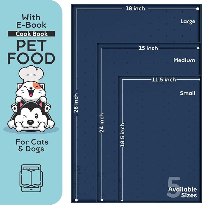 Dog Food Mat - 28x18” Large Silicone Stove Top Protector, Silicone Pet Feeding - Image 2