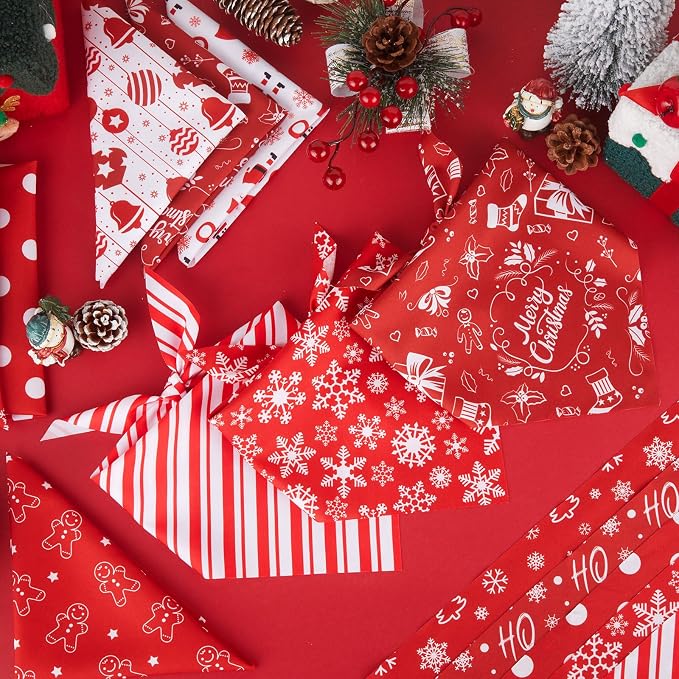 Abbylike 50 Pcs Valentines Day Dog Bandanas Bulk Red and White Polka Dots - Image 5