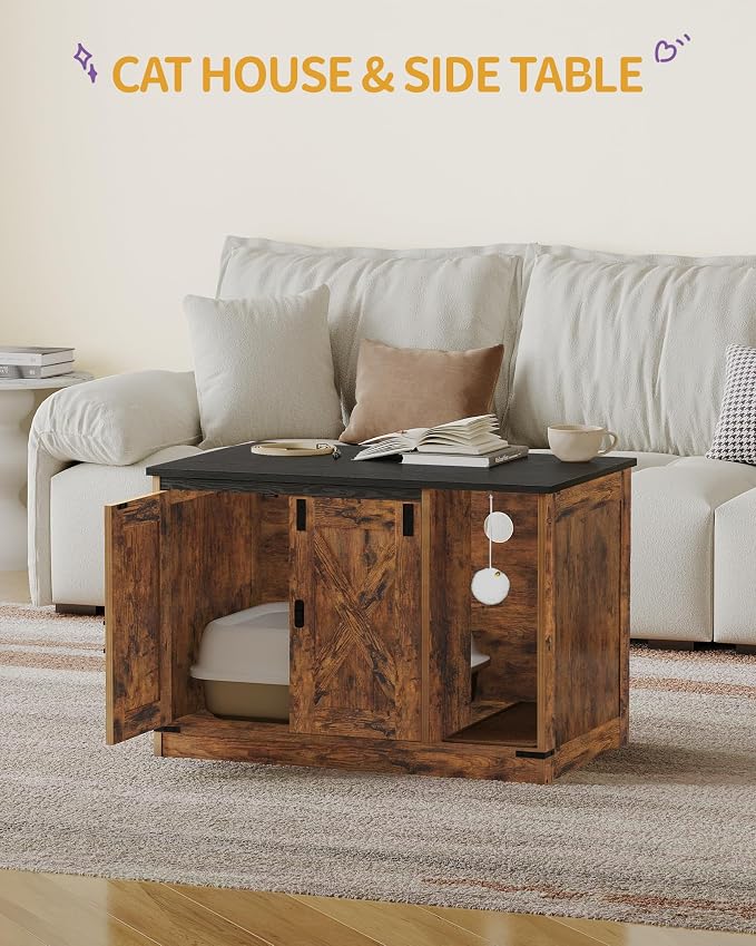 Cat Litter Box Enclosure, Hidden Litter Box Cabinet Furniture - Image 8