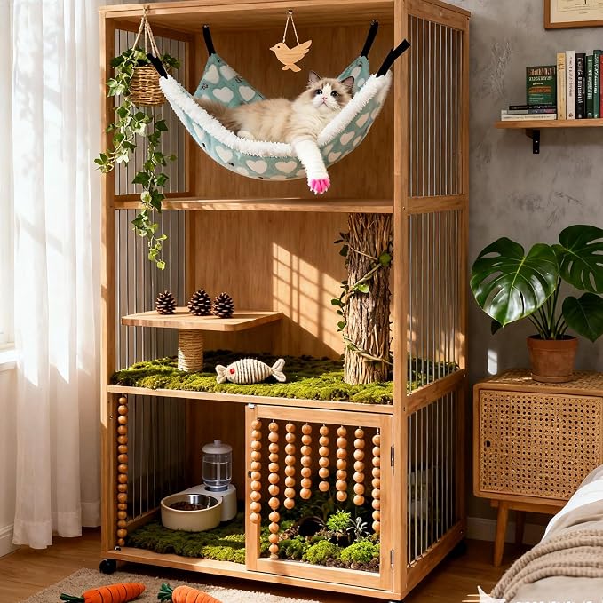 Cat Hammock for Cage, Soft Warm Hanging Bed for Kitten, Guinea Pig, Chinchilla - Image 7