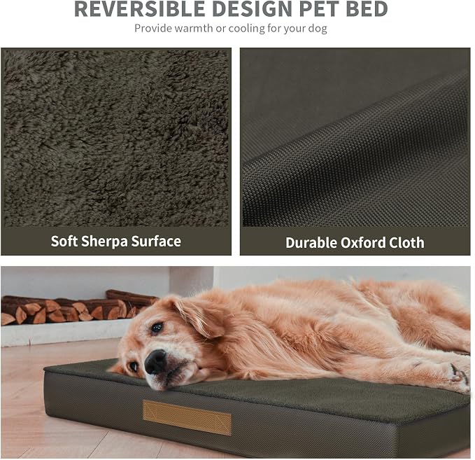 Plush Dog Bed for Medium Dogs, Waterproof Dog Crate Mat Orthopedic Egg Crate - Image 5