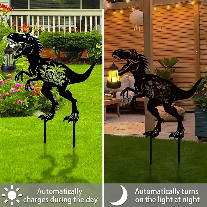 Dinosaur Metal Garden Stakes Yard Decor - Image 5