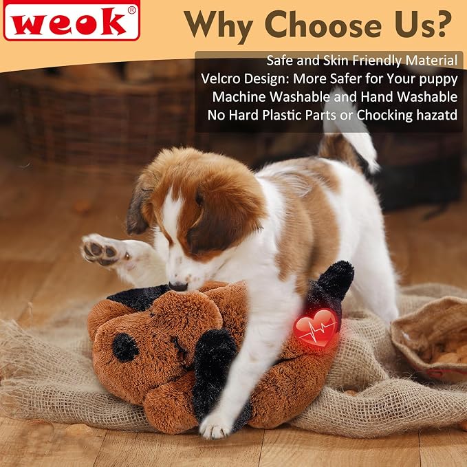 Heartbeat Puppy for Dogs, Helps for Anxiety Relief and Calming, Stuffed Animal - Image 3