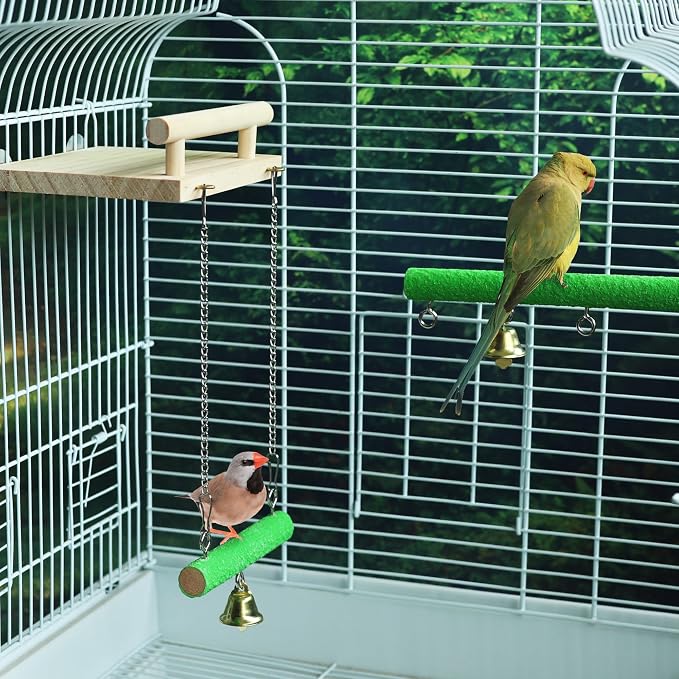 Bird Perches for Cage, Natural Wood Platform Bird Swing Bird Perch Stand Paw - Image 6