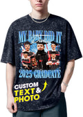H-DEWALL Custom T Shirts Mineral Wash Tshirt Bootleg Rap Tee Customized Gifts by H-DEWALL
