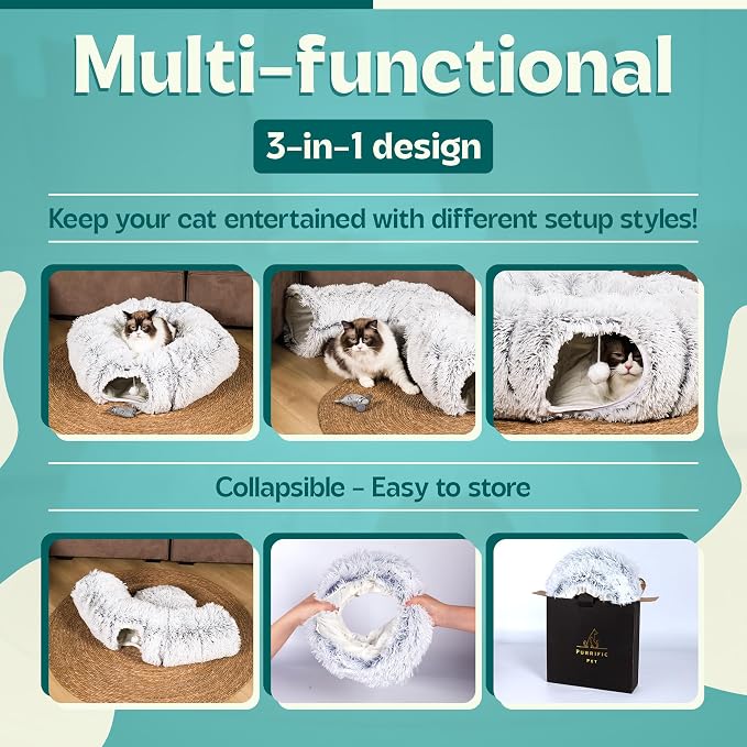 Cat Tunnel Bed for Indoor Cats - Image 3
