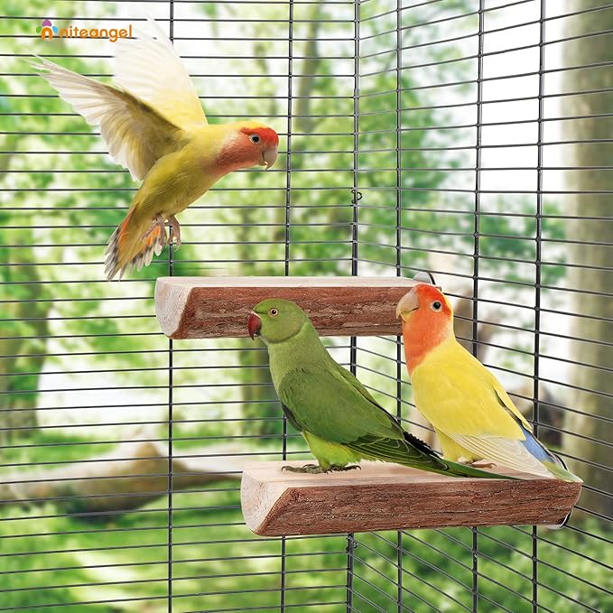 Niteangel Parrot Cage Perch, Wooden Platform - Image 3