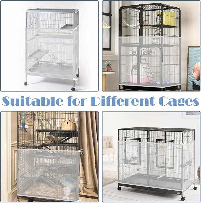 Large Bird Cage Seed Catcher, 31 x 118 inches Adjustable Large Bird Cage Cover - Image 5