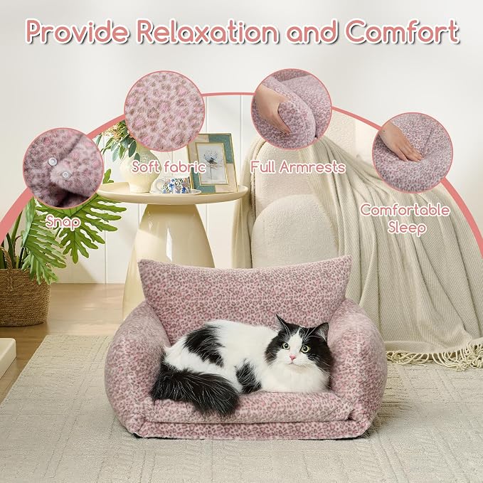 Hollypet Cat Bed Fluffy Plush Mutifuctional Double-Layer Soft Pet Couch - Image 6