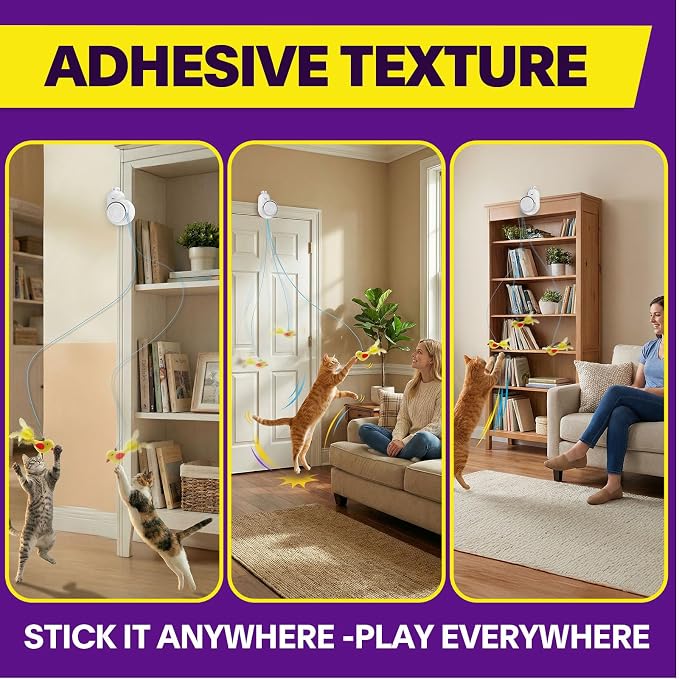 Interactive Cat Toys for Indoor Cats: Automatic Electric Flying Bird Feather & - Image 3
