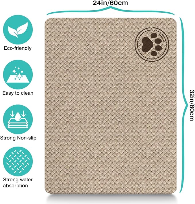 Pet Feeding Mat for Floors Waterproof Dog Mat for Food and Water Absorbent - Image 4