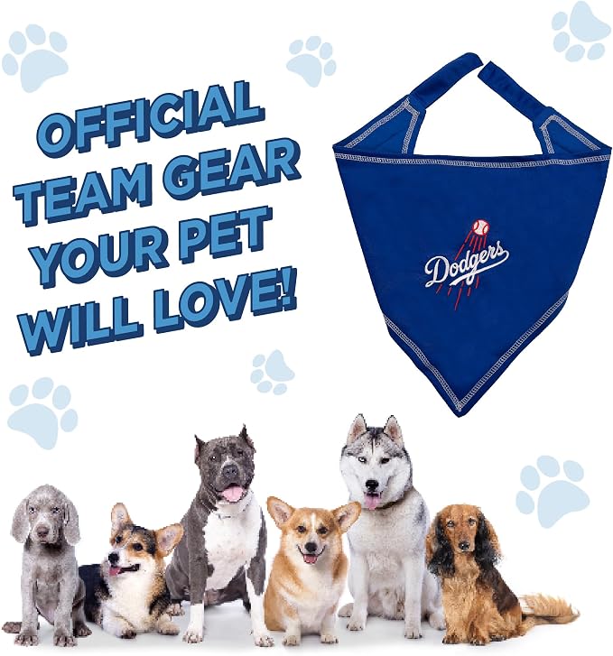 Pets First MLB Los Angeles Dodgers TIE Bandana, Large/X-Large. Dog Bandana - Image 6