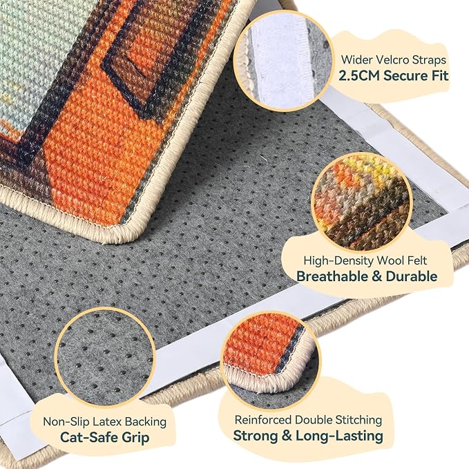 3-in-1 Sisal Cat Scratcher Mat 23.6x15.7 – Durable Scratch Rug - Image 3