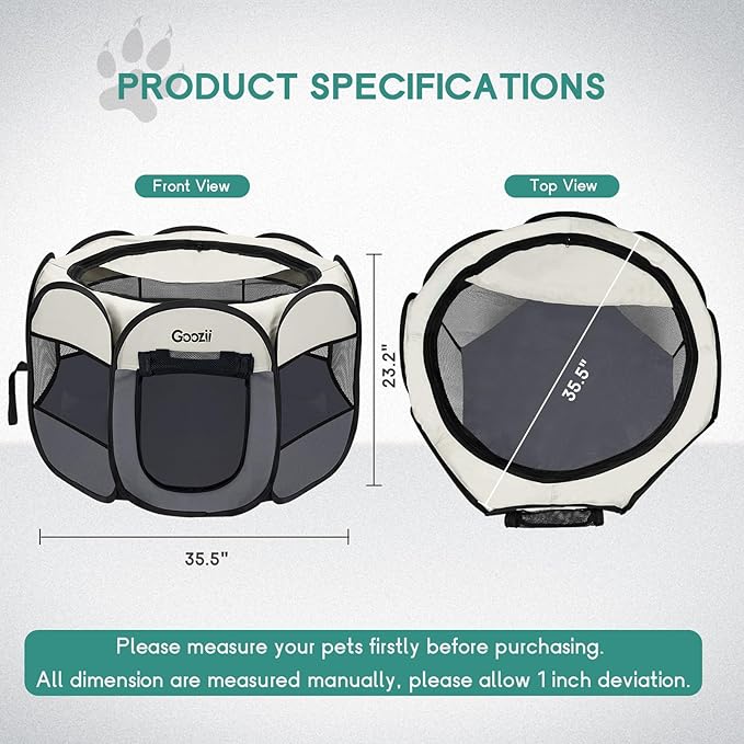 Pet Cat Playpen for Indoor Cats Enclosed, Puppy Dog Play Pen for Outdoor Travel - Image 8
