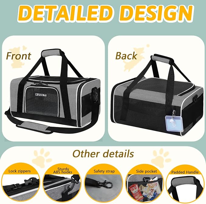 Petskd Pet Carrier 17x11x9.5 Alaska Airline Approved, Pet Travel Carrier Bag - Image 8