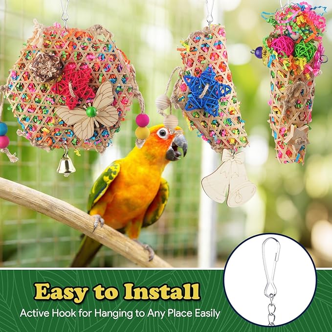 Bird Toys, Parakeet Foraging Toy, Hanging Chewing Toy, Bird Cage Accessories – - Image 6