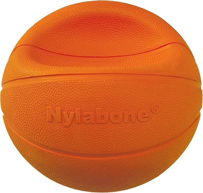 Nylabone Power Play Gripz Felt Basketball Rubber Fetch Toy, Squeaky Ball - Image 9