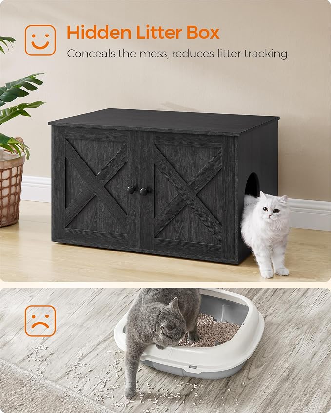 Feandrea Cat Litter Box Enclosure, Litter Box Furniture Hidden - Image 5
