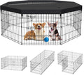 Dog Pen Pet Playpen Dog Fence Indoor Foldable Metal Wire Exercise Puppy Play by Peekaboo