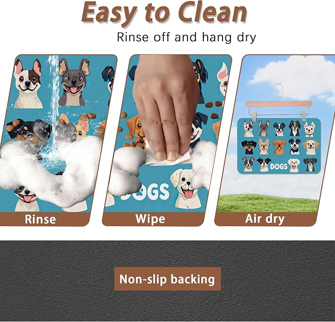 Cute Dog Cat Food Mat, Absorbent Pet Feeding Mat - Image 4