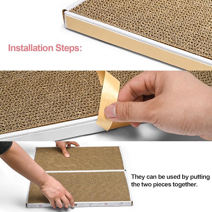 Cat Scratcher Cardboard with Box Durable Corrugate Scratching Kitty Sofa Lounge - Image 4