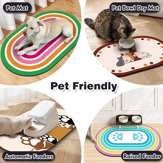 Large Pet Feeding Mat – 28''x17'' Absorbent Dog Mat - Image 6