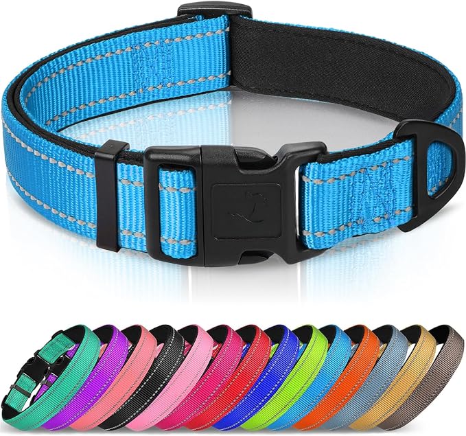 Joytale Reflective Dog Collar, Soft Neoprene Padded, Metal D-Ring, Nylon Pet by Joytale
