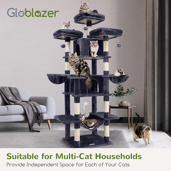 Globlazer Big Cat Tower for Indoor Cats, 80inch Cat Tower for Multiple Adult - Image 7
