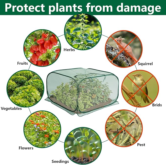 35" x 35" x 27.5" Pop Up Mesh Plant Cover, Foldable Plant Protector Mesh Plant - Image 4