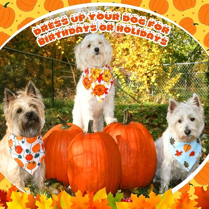 Aliceset 180 Pcs Fall Dog Bandanas Bulk Thanksgiving Bandana - Image 6