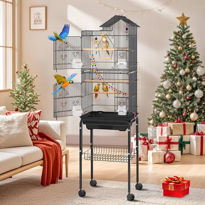 DWVO 62-inch Metal Bird Cage: Bird Cage Spacious by DWVO