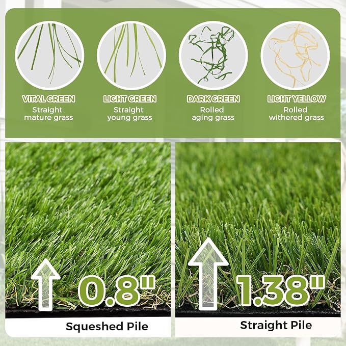 Artificial Grass Rug Indoor Outdoor, 7 x 15FT Faux Grass Turf - Image 6