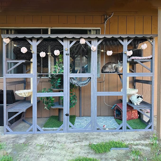 Aivituvin Catio Outdoor Cat Enclosure Window, Wall-Mounted Large Walk-in Cat by Aivituvin