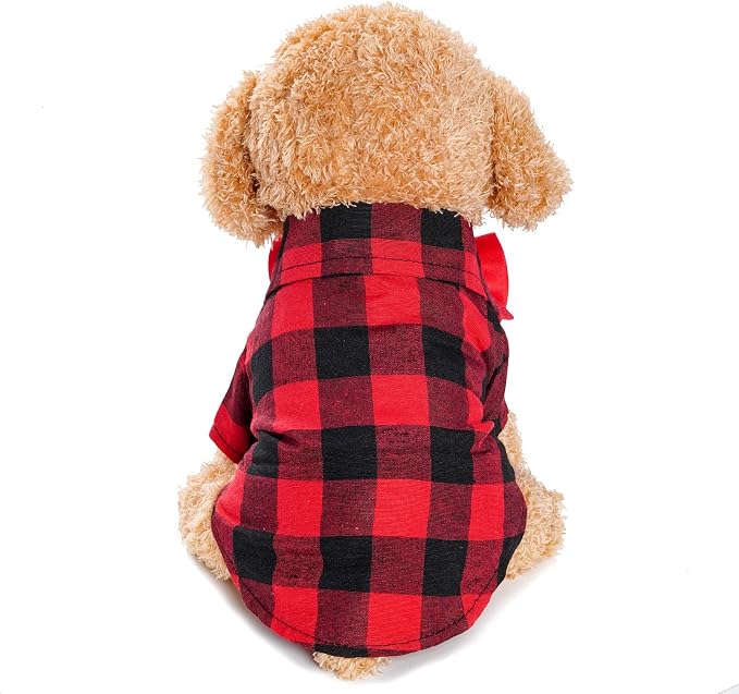 Tongcloud 3 Pack Plaid Puppy Cat & Dog Shirts - Image 5