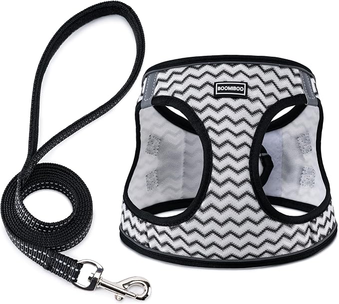 Dog Harness with Leash Set, No Pull Adjustable Reflective Step-in Puppy Pet by BOOMIBOO