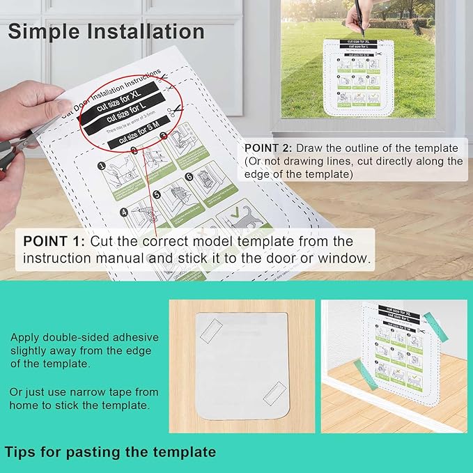 Safety Pet Door with 4 Way Lock, Weatherproof Cat Flap - Image 7