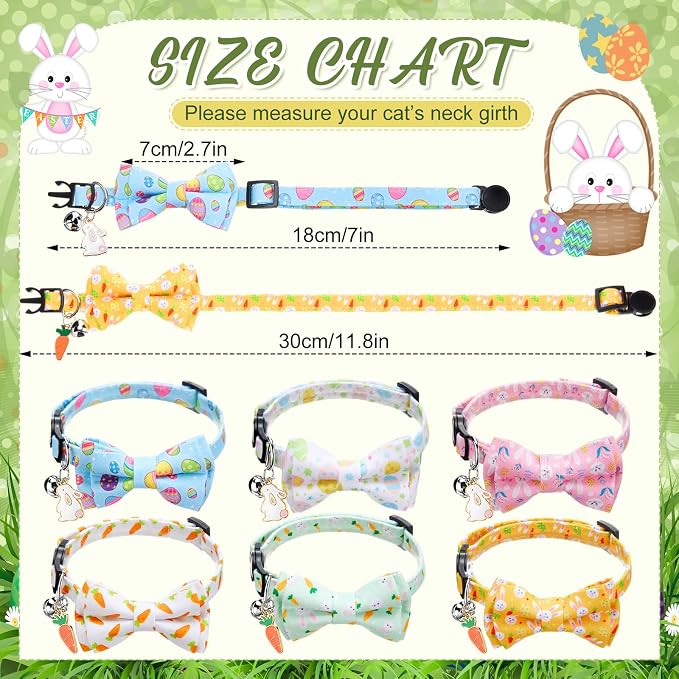 Hsei 6 Pcs Easter Cat Collar Bulk - Image 3